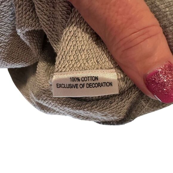 White Sand Embellished Cold Shoulder Casual Top Gray Medium - Picture 3 of 4